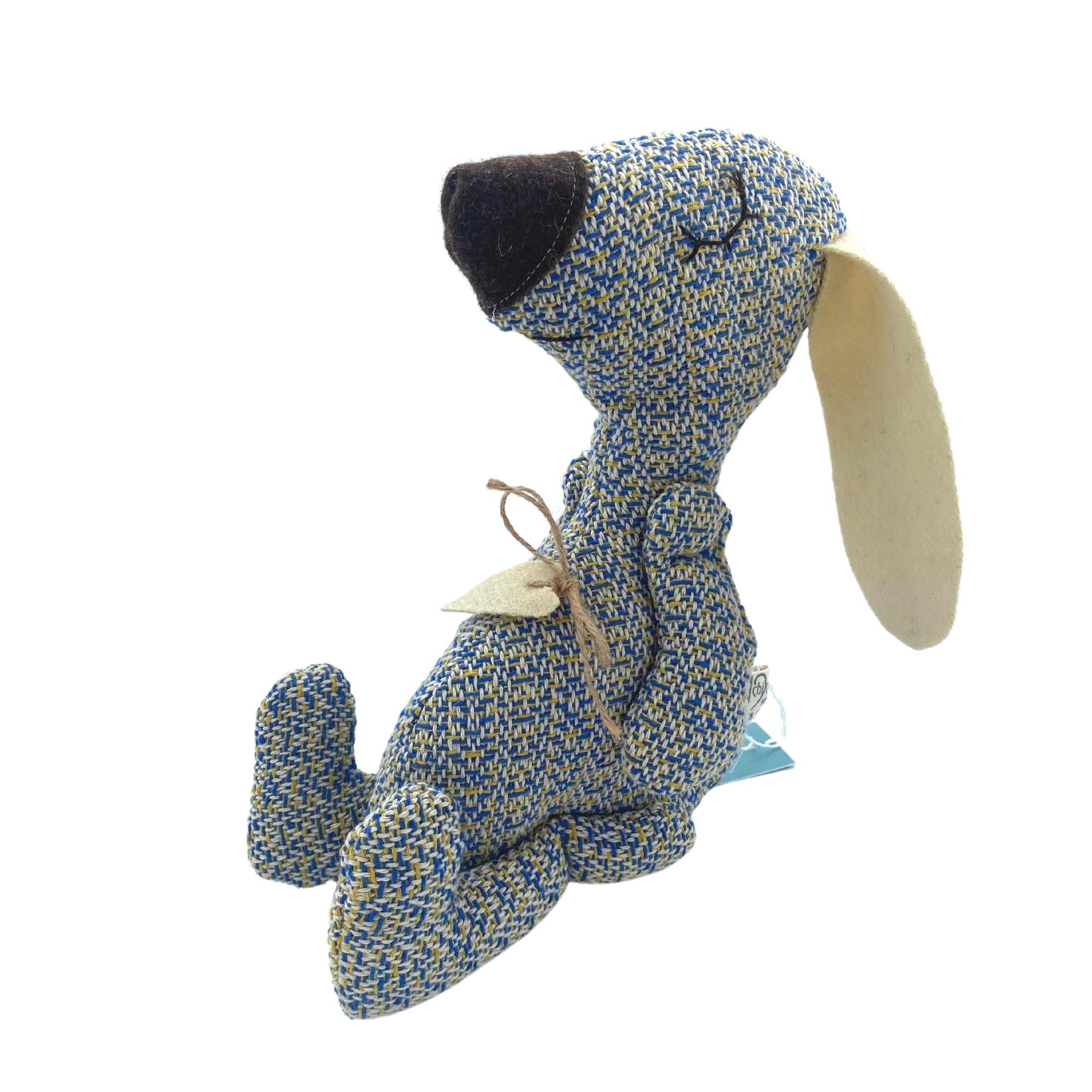 Cuddly wool dog with mixed patterns