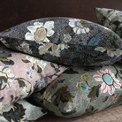 Flower Linen cushion cover in black, Ceannis
