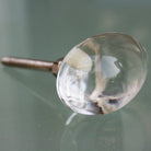 Set of 2 egg-shaped glass door knobs, 40 mm
