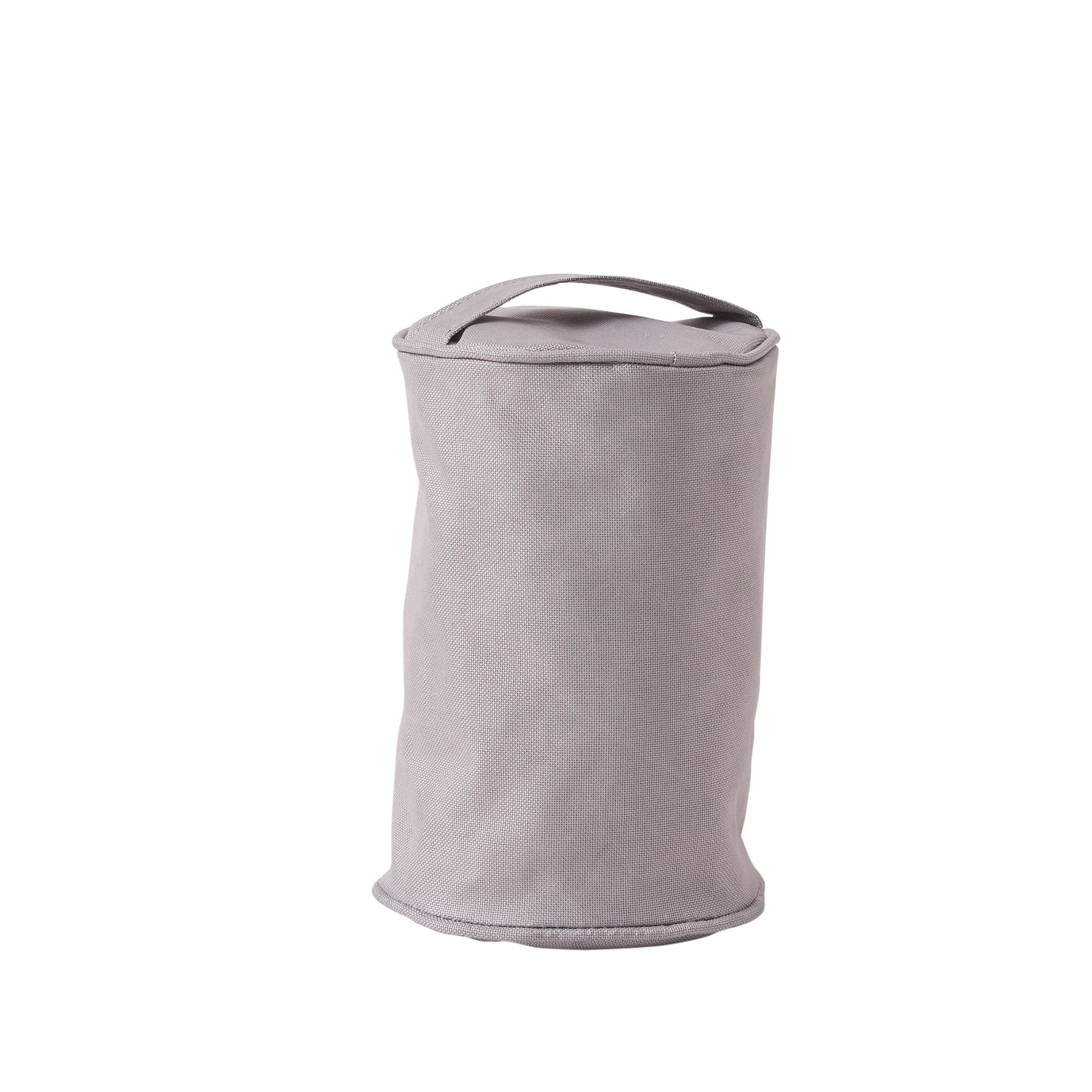 Grey fabric door stop for indoor or outdoor use