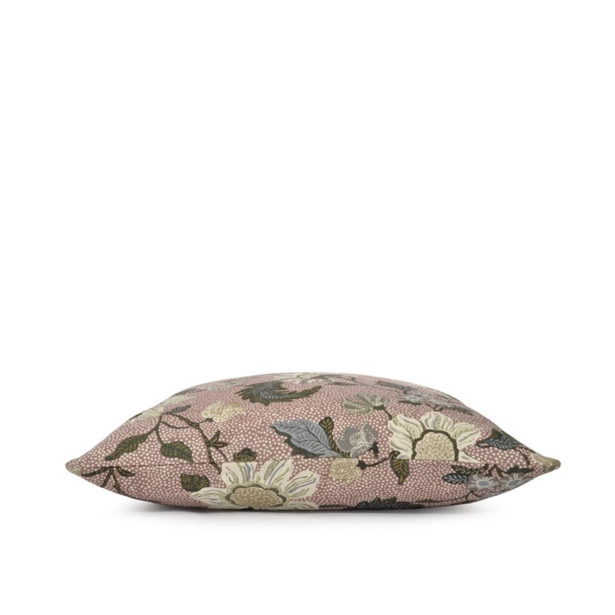 Dusty pink Flower Linen cushion cover, 50 cm