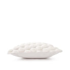 Egg Velvet Cushion white by Ceannis, 50 x 50 cm, close-up of eggshell pattern