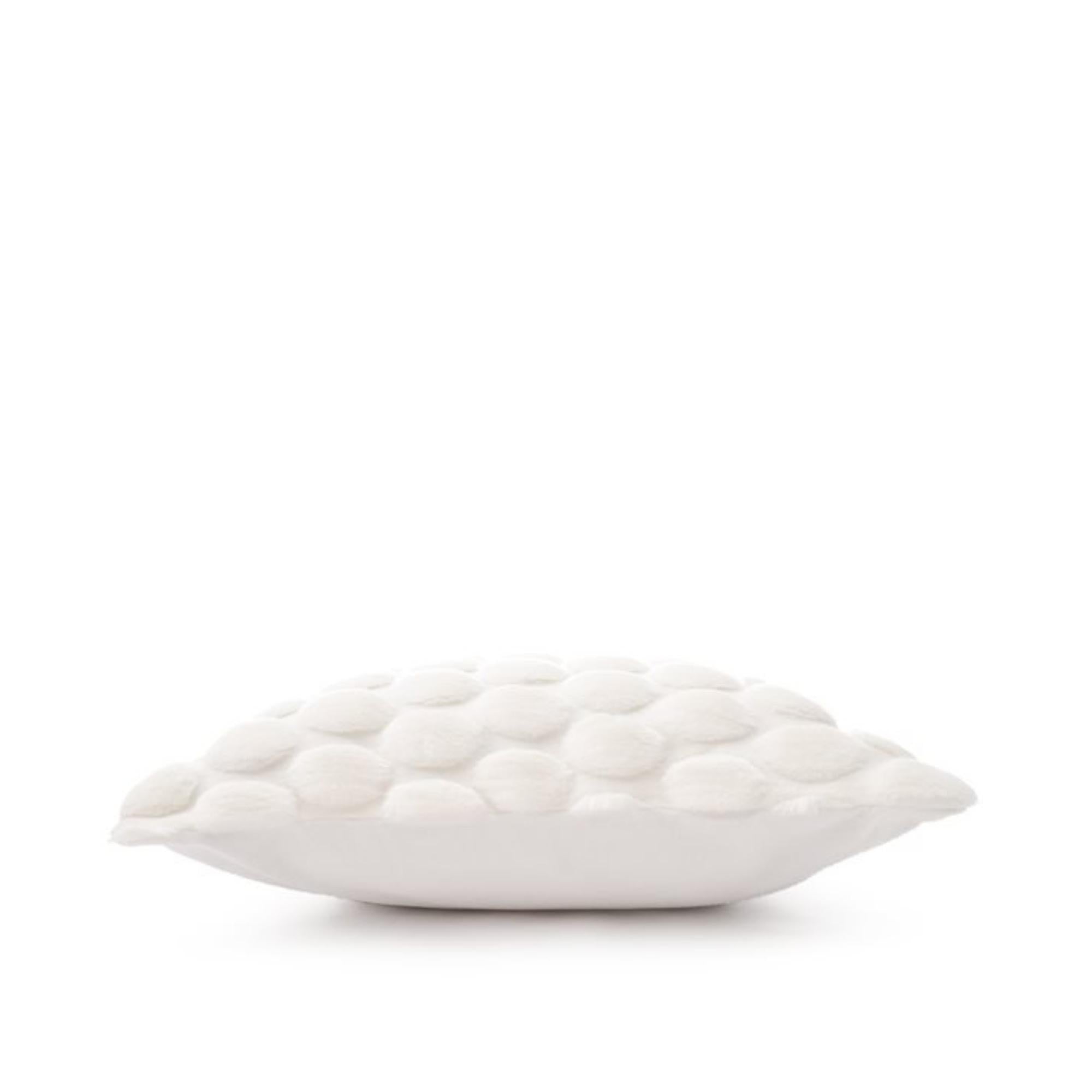 Egg Velvet Cushion white by Ceannis, 50 x 50 cm, close-up of eggshell pattern