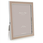 Enamel frame in cappuccino by Addison Ross, 4 x 6 or 5 x 7 inch, silver plate with grey velvet back