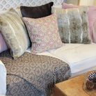 Faux fur deer print cushion in natural, 50 x 50 cm, by Ceannis