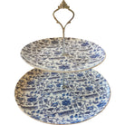 Hong Kong Toile fine bone china cake stand in blue by Faux, 26.7 cm, Mariko Jesse design