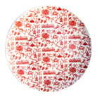 Faux Hong Kong Toile Series Plate Red