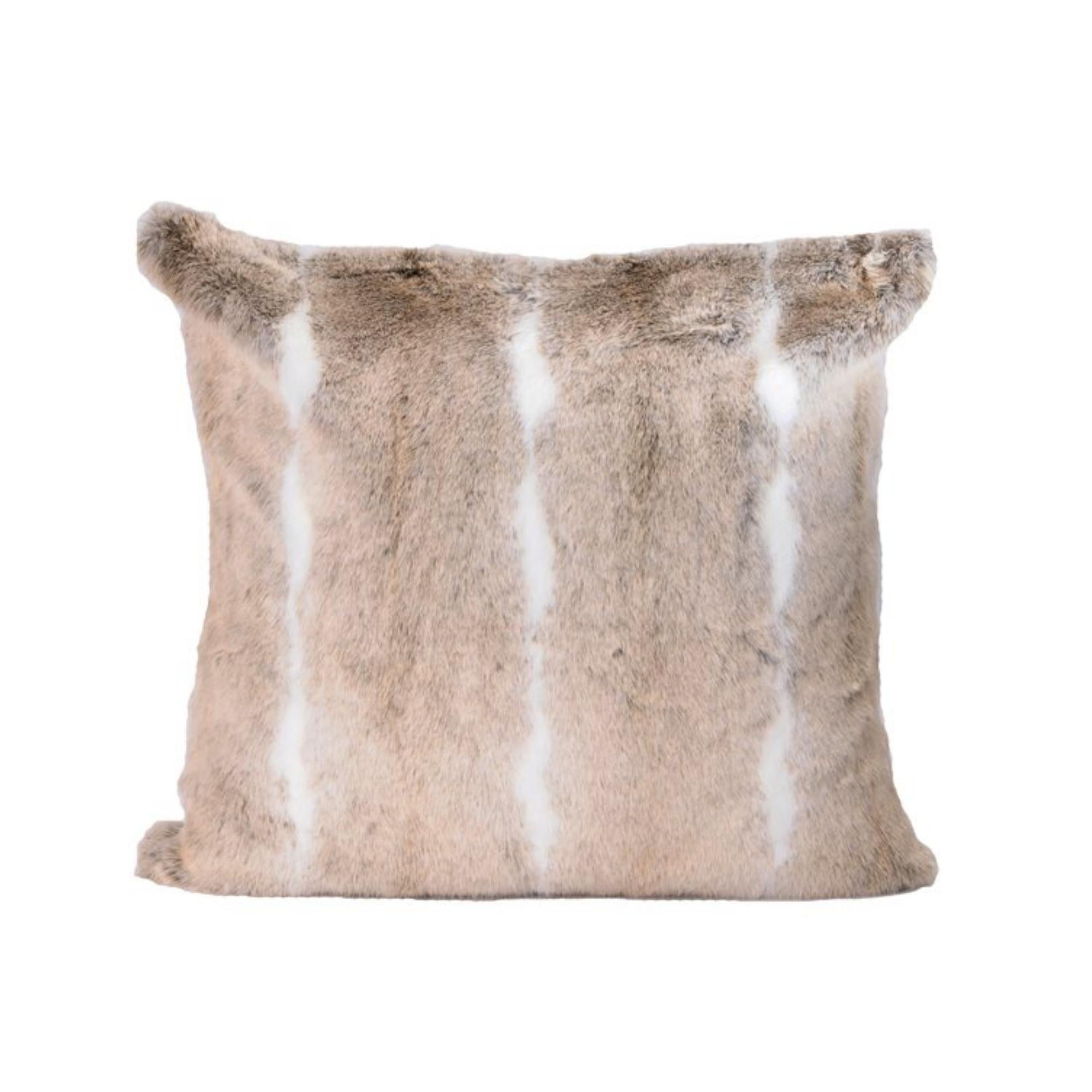 Faux spring deer natural cushion by Ceannis, 50 x 50 cm, styled view
