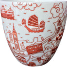 Faux Willow Series HK Chinese Tea Cup Red set/2