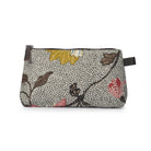 Flower Linen cosmetic bag in grey with a colourful floral print