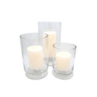 Glass hurricane candle lamps, set of three, candle not included