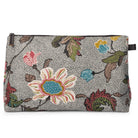Grey Flower Linen cosmetic bag, Ceannis