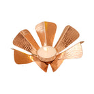 Copper hand-beaten Sepiole tea light holder, flower shape, 14 x 5 cm