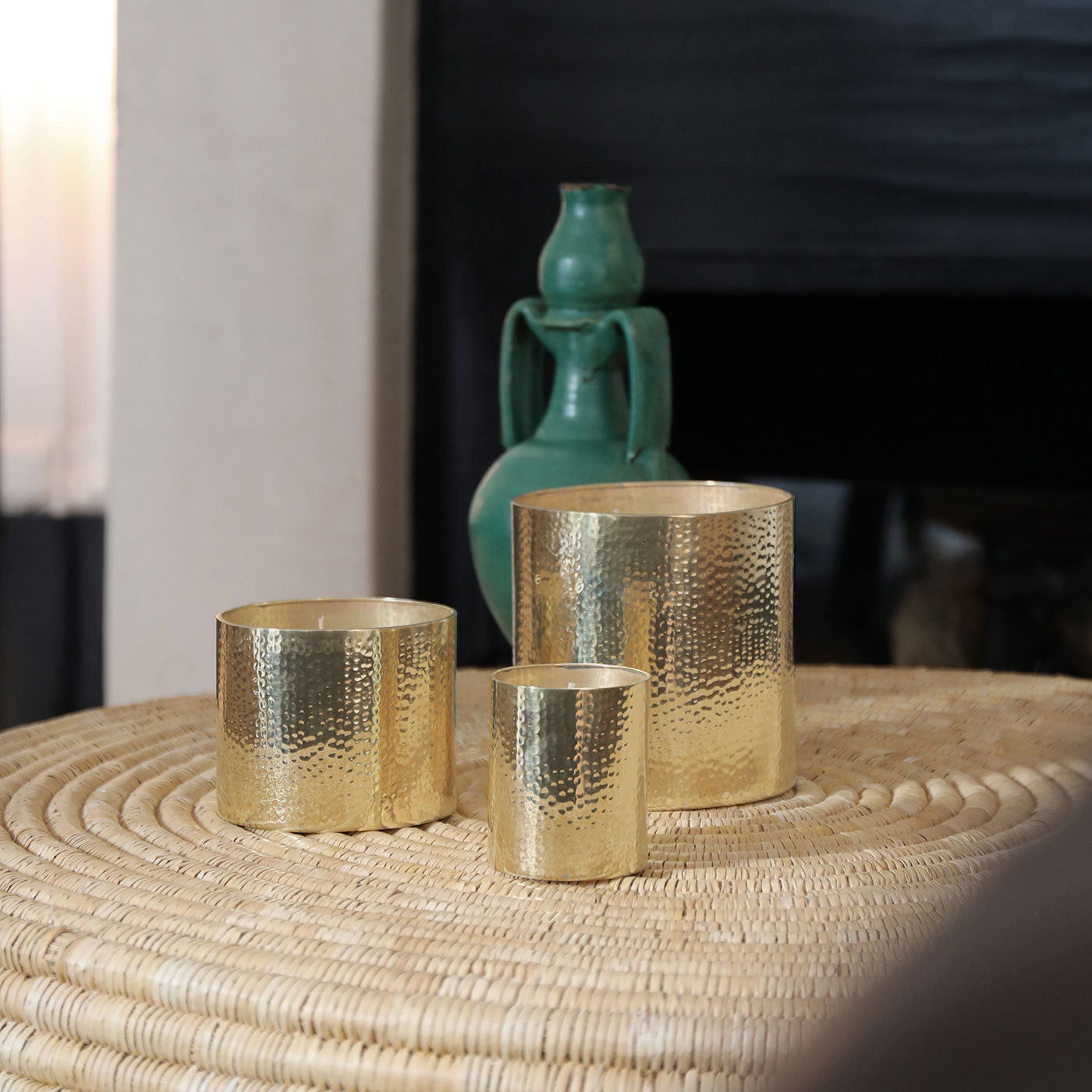 Hand-hammered copper candle with an orange blossom scent