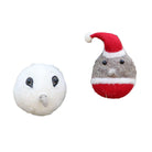 Hand-stitched felt robin and owl Christmas decorations, set of two, Jaipur