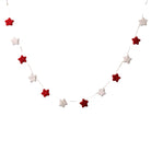 Felt mini star garland, red and white stars, handmade in India