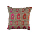 Handwoven wool and silk cushion with polka dot pattern, 45 x 45 cm, India