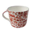 Hong Kong Toile fine bone china mug in red by Faux, Mariko Jesse design, 9 x 8 cm
