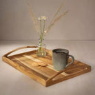In Teak large handcrafted teak wooden serving tray, 45.5 x 31 x 6.5 cm