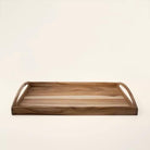 In Teak large teak wooden tray, handmade, detail view