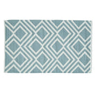 Weaver Green teal Iris rug, flat woven recycled plastic