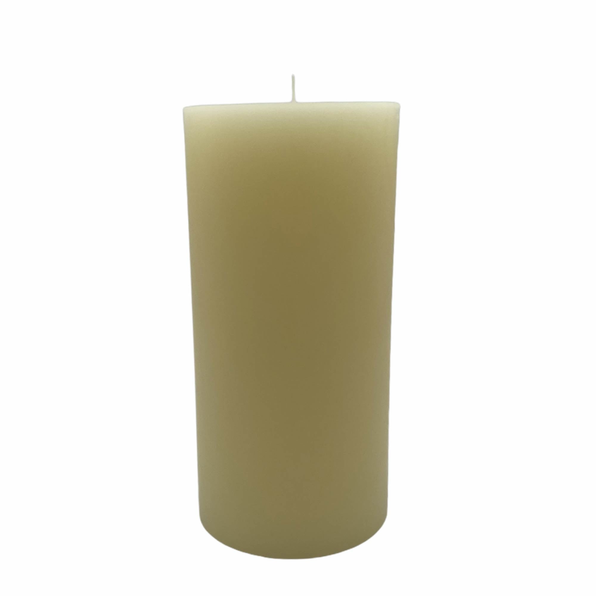 Ivory pillar candle, 10 cm diameter, top view