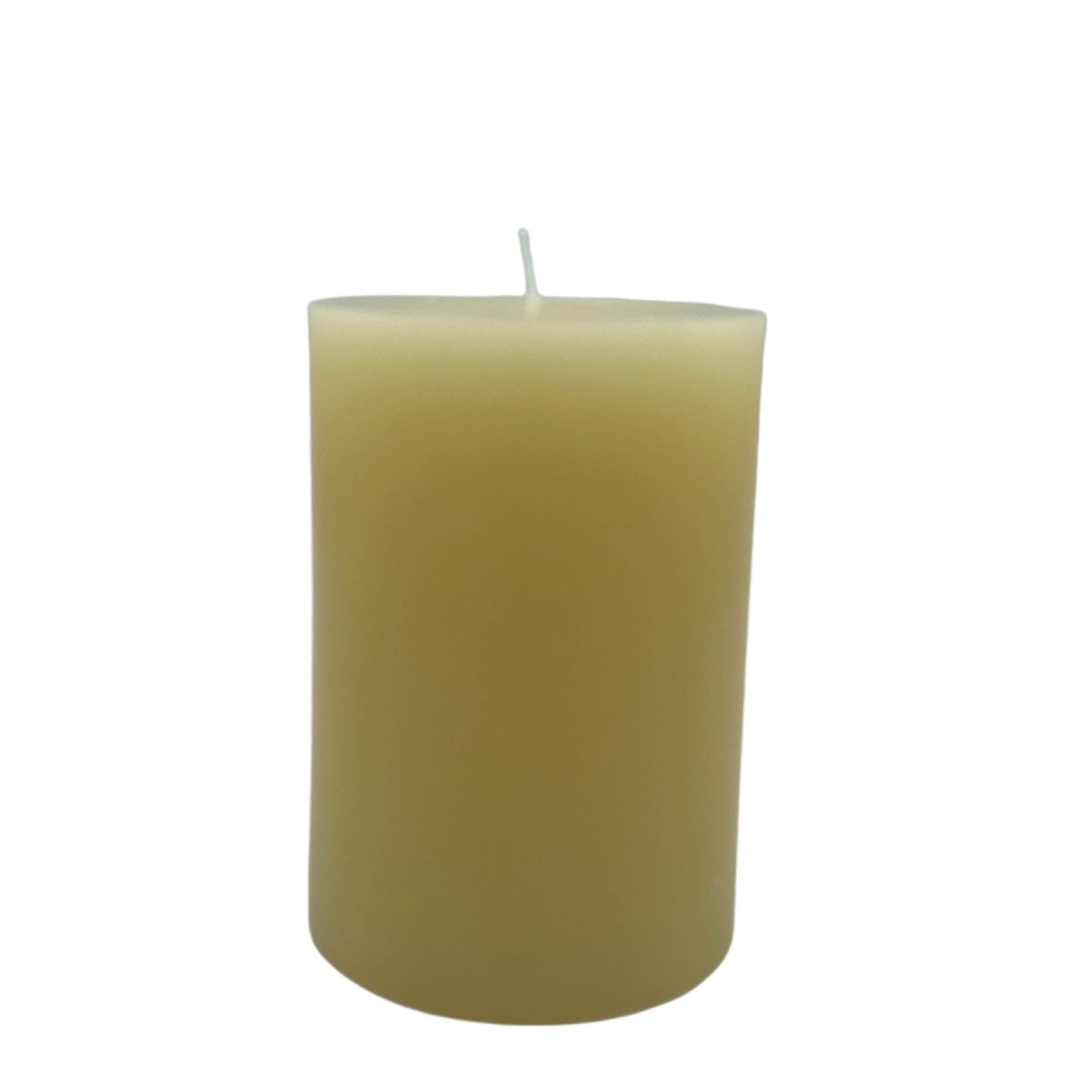 Ivory unscented pillar candle, 10 cm diameter, paraffin wax