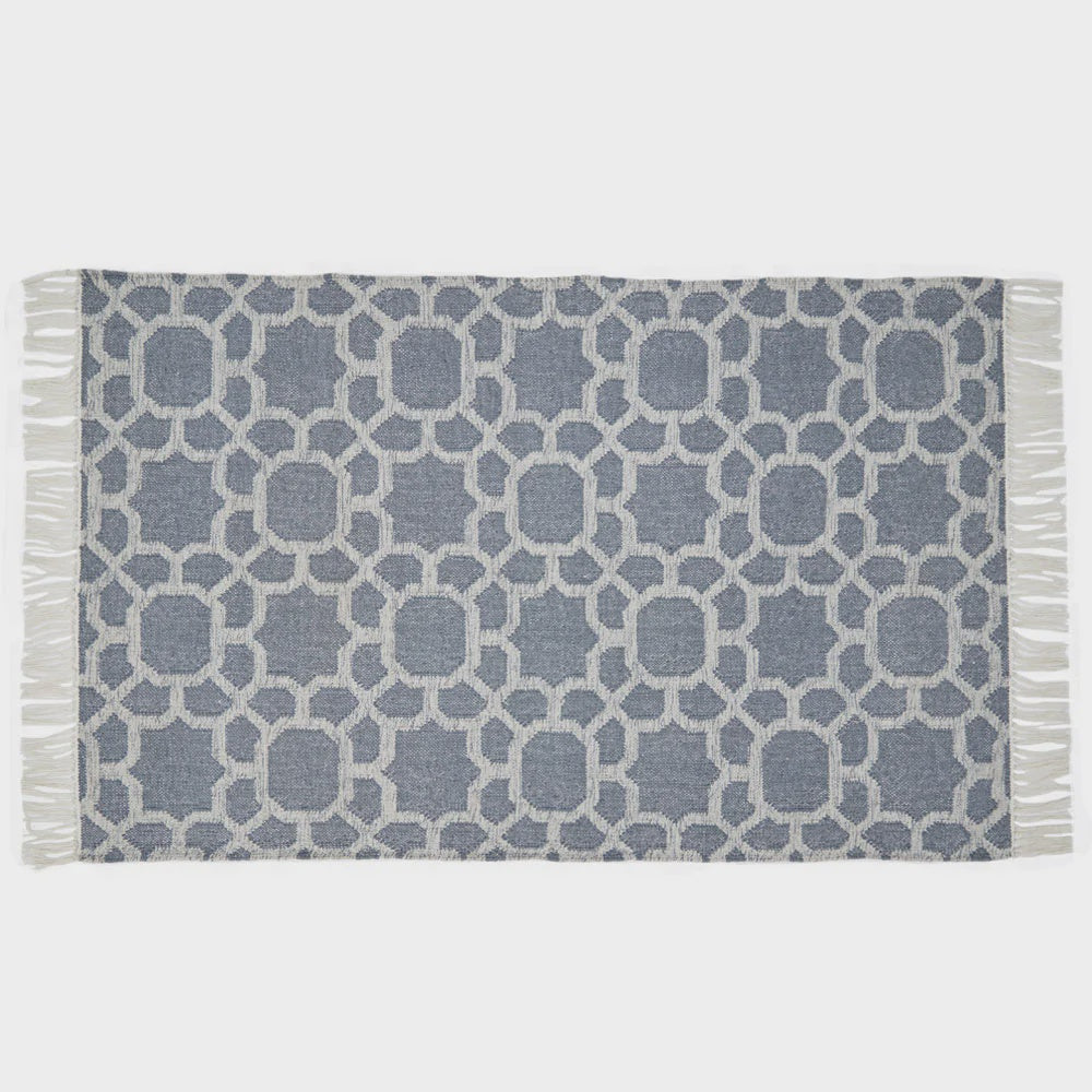 Kasbah Ink rug, blue, made from recycled bottles, indoor and outdoor, detail