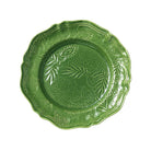 Large round serving dish in primavera green, glazed ceramic, 34 cm diameter