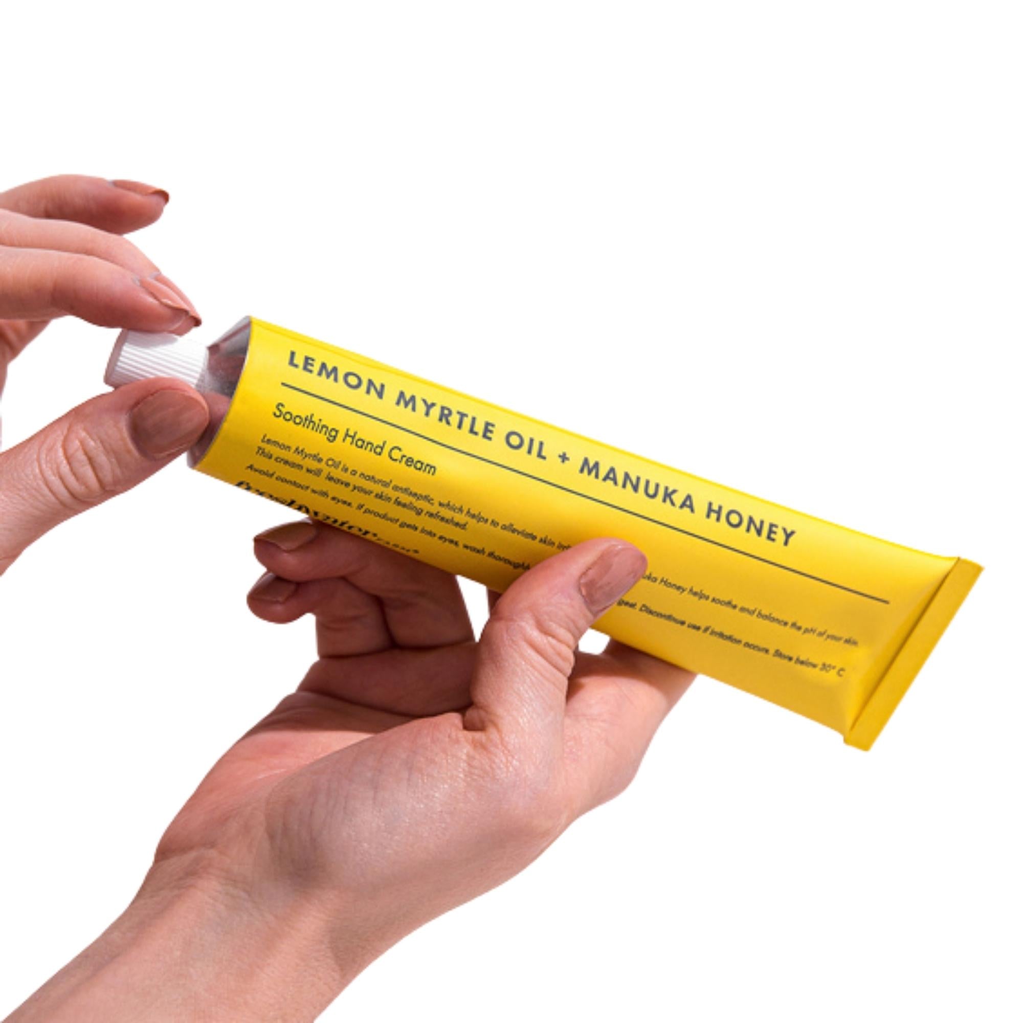 Lemon Myrtle and Manuka Honey hand cream, 100g, vegan friendly, made in Australia