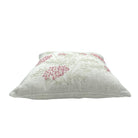 Cherry blossom hand embroidered linen cushion, detail view