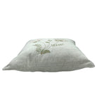Spring blossom linen cushion, hand embroidered, detail view