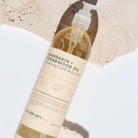 Mandarin and Cedarwood castile body wash, 500ml, naturally derived, vegan friendly