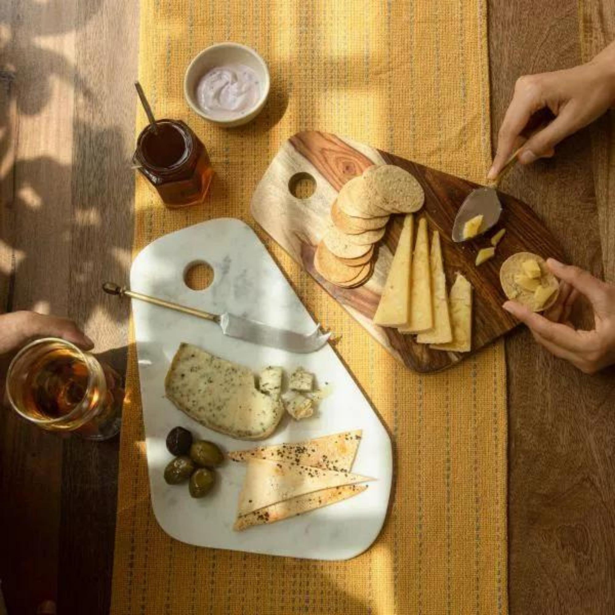 Marble and wood chopping boards, set, 35 cm
