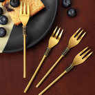 Masai gold brass dessert fork, handcrafted, 15 cm