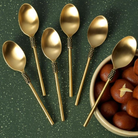 Masai gold brass tea spoon, handcrafted, matte finish, 15 cm