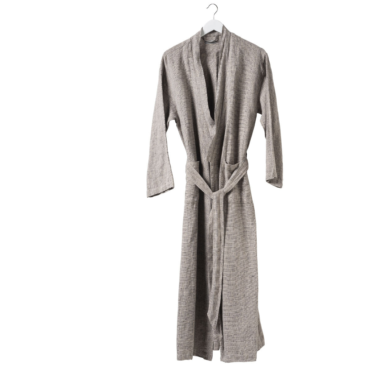 Men's Linen Blk/Nat Dressing Gown