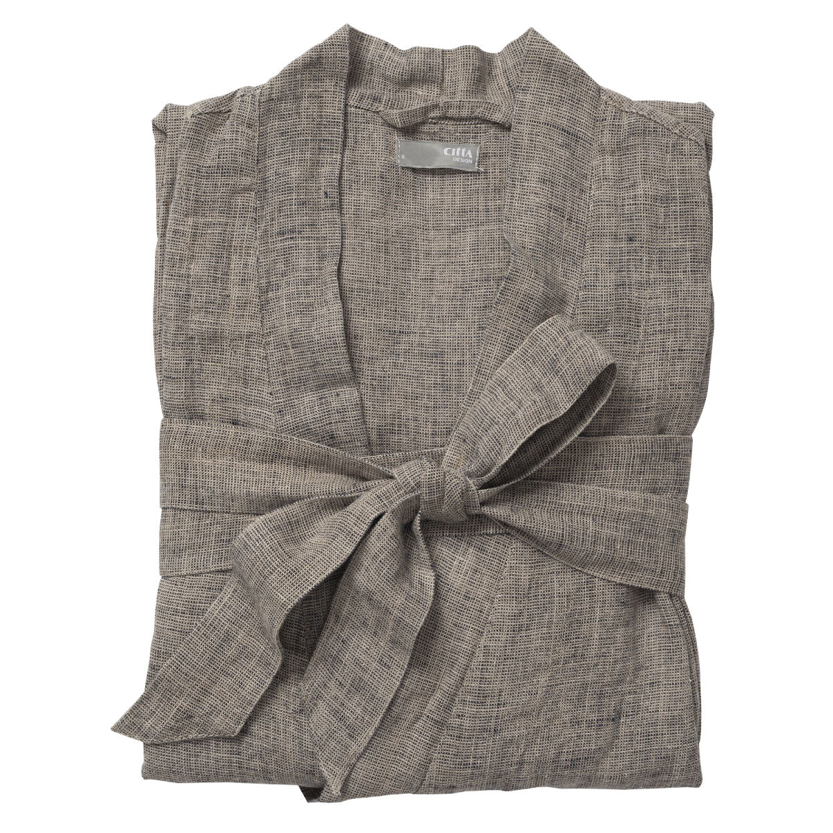 Men's Linen Blk/Nat Dressing Gown