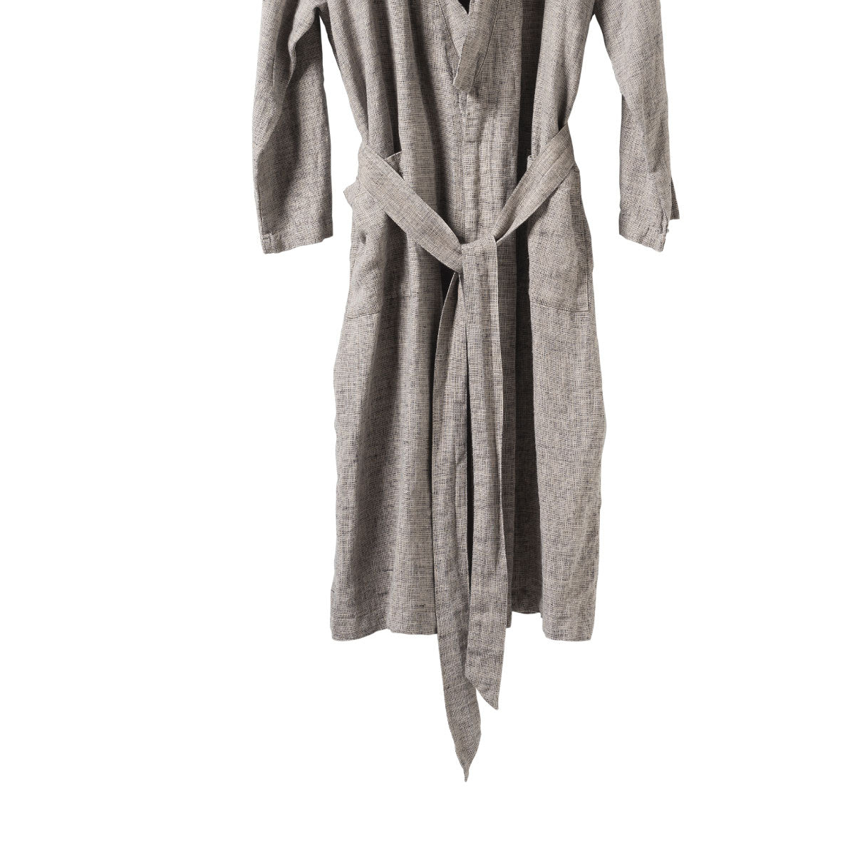 Men's Linen Blk/Nat Dressing Gown
