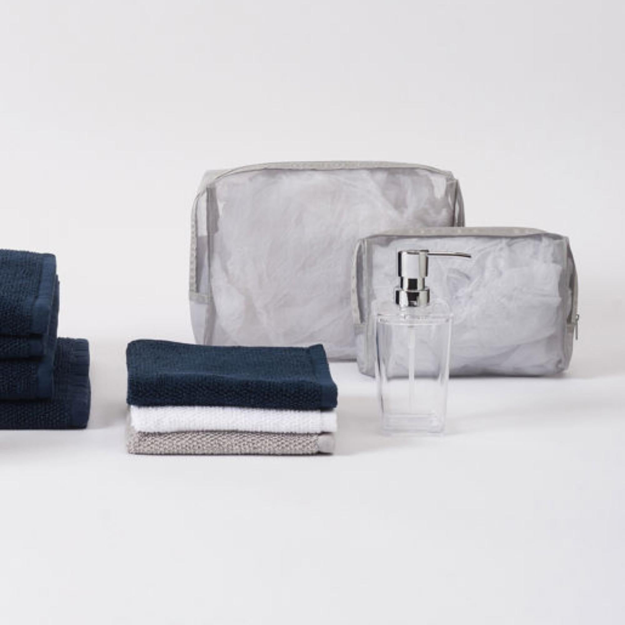 Navy terry cotton towels in three sizes by Citta