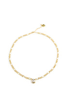 Bonnie gold-plated chain necklace with cushion cut CZ pendant, 41 cm