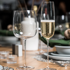 O champagne glasses, mouth-blown, slim profile, 240 ml, styled