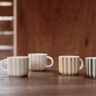 Paloma coffee cup in latte, stoneware, handmade in Portugal, 9 cm