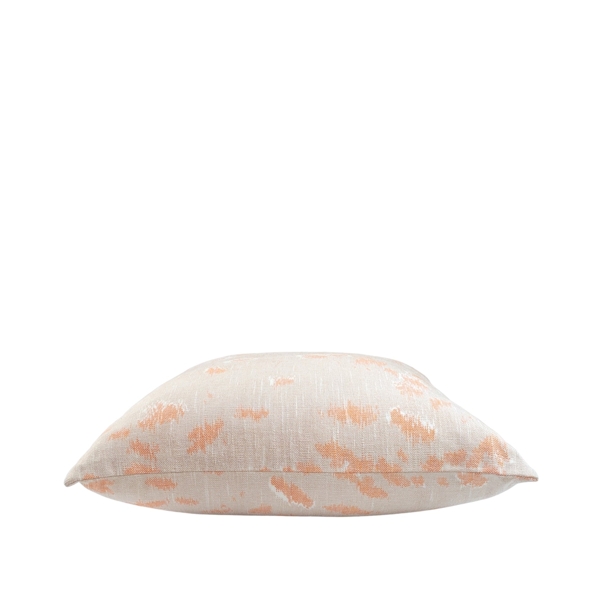 Persimmon and white ikat cushion in 100% cotton, 50 cm cushion cover