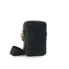 Pine black phone bag with adjustable strap, vegan leather, styled