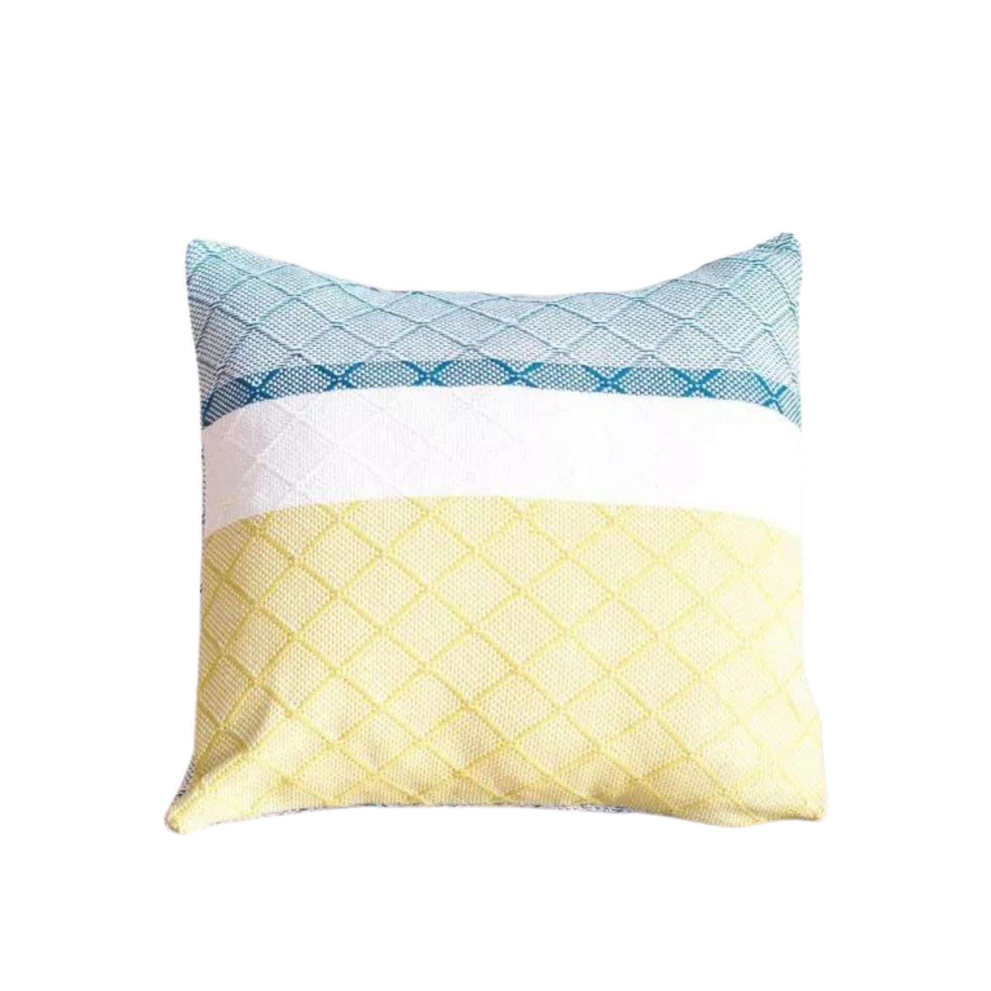 Portuguese tile cushion, cotton with traditional tile print, 45 x 45 cm, made in Portugal