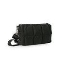 Lightweight quilted crossbody bag in recycled polyester, 27 x 20cm excluding strap, detail view of quilting