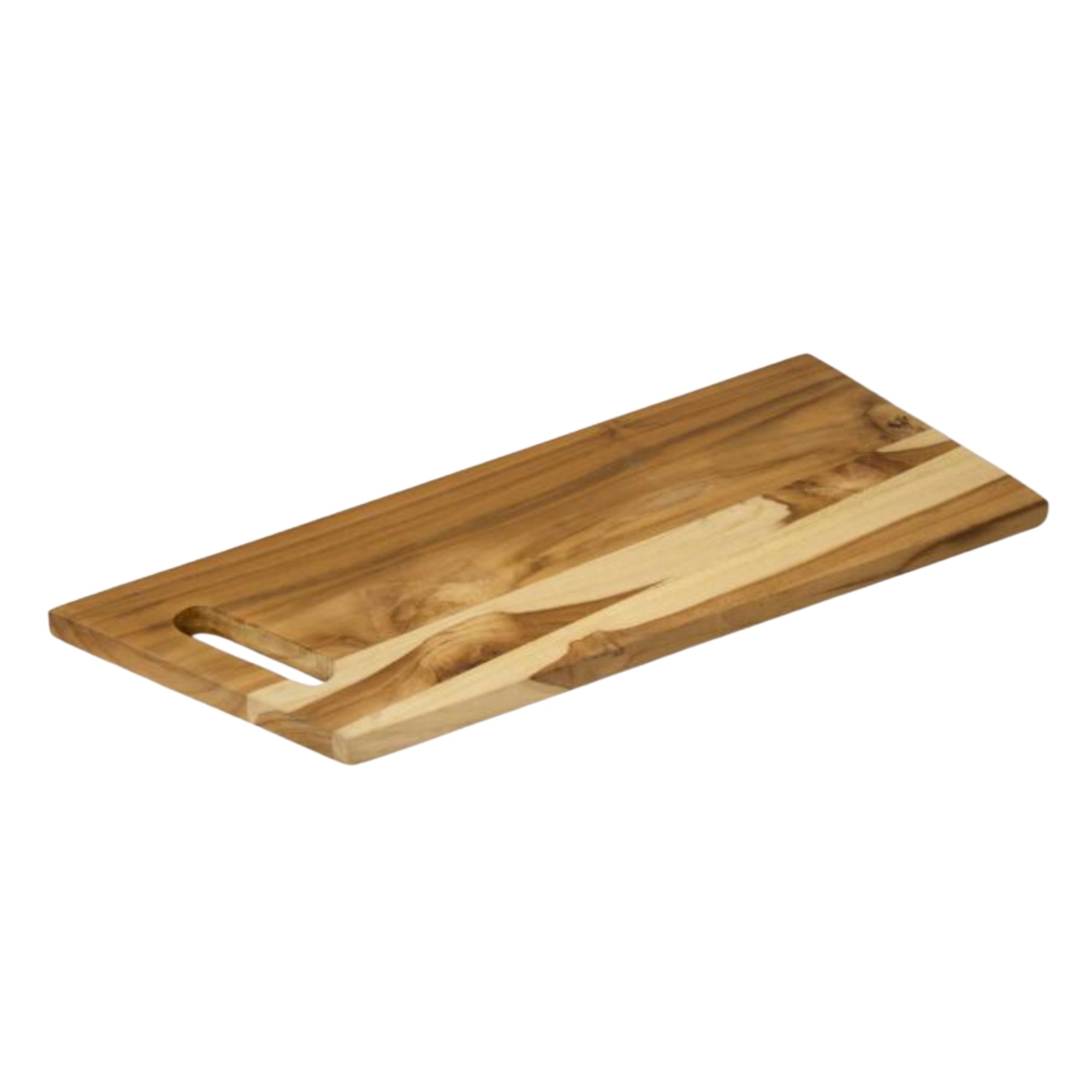 Rectangular teak cheese and bread board, handcrafted, 44cm