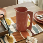Rustic Reef ceramic jug with mango wood lid, 1400ml, handcrafted and food safe