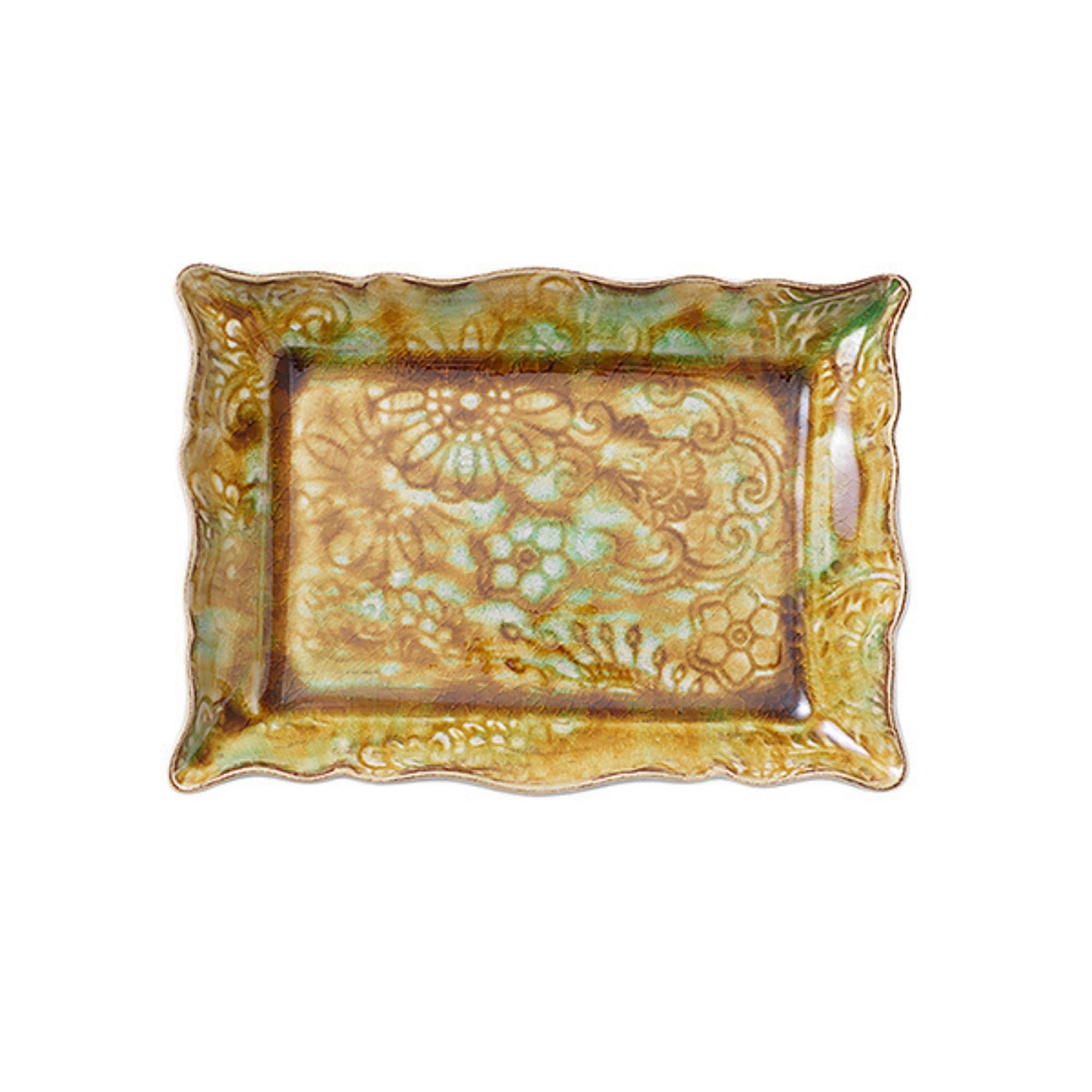 Sthal appetizer plate in pineapple yellow ceramic, made in Portugal